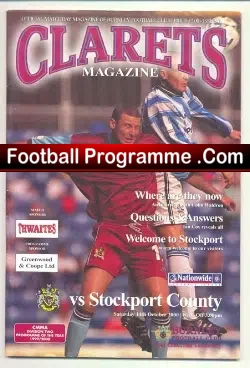 Burnley v Stockport County 2000 - Multi Autographed - football programme