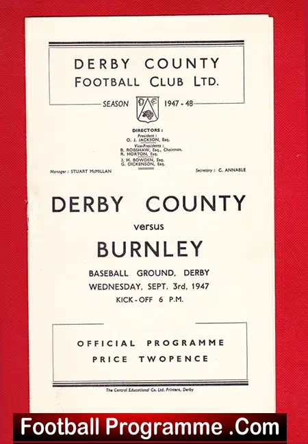 Derby County v Burnley 1947