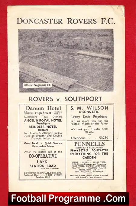 Doncaster Rovers v Southport 1947