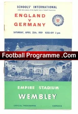 England v Germany 1959 – Wembley Lawler – Schoolboys