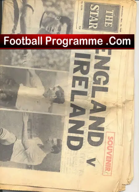 England v Ireland 1959 – PLUS Newspaper – to clear