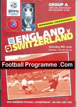 England v Switzerland 1996 – Opening Match Euro 96