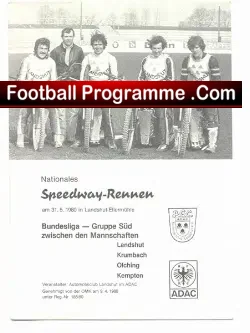Germany Speedway Programme 1980 – Bundesliga