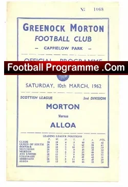 Greenock Morton v Alloa Athletic 1962