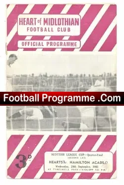 Heart Of Midlothian v Hamilton Academical 1961
