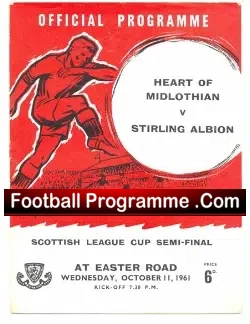 Heart Of Midlothian v Stirling Albion 1961 League Cup Semi Final