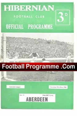 Hibernian Hibs v Aberdeen 1963