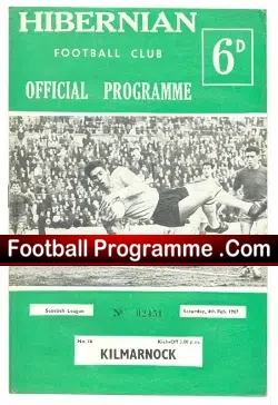 Hibernian Hibs v Kilmarnock 1967