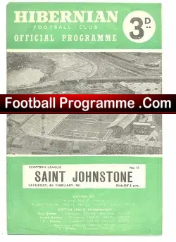 Hibernian Hibs v St Johnstone 1961