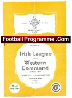 Ireland Football League v Western Command 1956 – Belfast