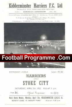 Kidderminster Harriers v Stoke City 1952