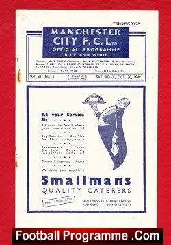 Manchester City v Wolves 1948 - football programme