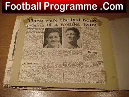 Manchester United Old Scrap Book Munich Disaster 1957 - 1958