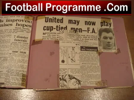 Manchester United Old Scrap Book Munich Disaster 1957 - 1958