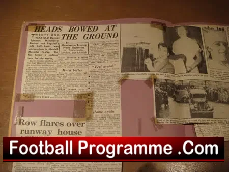 Manchester United Old Scrap Book Munich Disaster 1957 - 1958