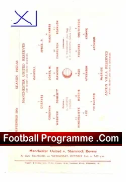 Manchester United v Aston Villa 1957 – Reserves Match