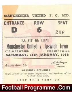 Manchester United v Ipswich Town 1958