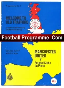 Manchester United v Porto 1977 - European Cup Winners Cup - football programme