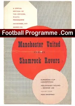 Manchester United v Shamrock Rovers 1957