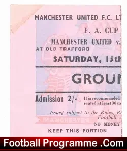 Manchester United v Sheffield Wednesday 1958 – FAC Ticket Munich