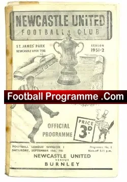 Newcastle United v Burnley 1951 – to clear