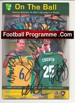 Norwich City v Burnley 2003 – Multi Autographs