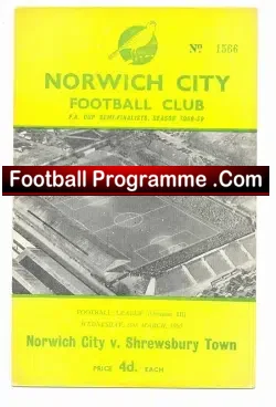 Norwich City v Shrewsbury 1960