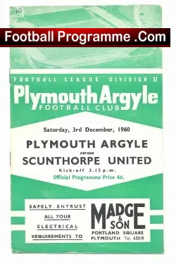 Plymouth Argyle v Scunthorpe United 1960