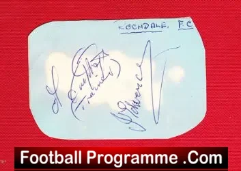 Rochdale FC Old Football Autographs 1960’s