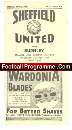 Sheffield United v Burnley 1949