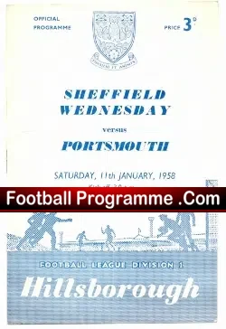 Sheffield Wednesday v Portsmouth 1958 - football programme