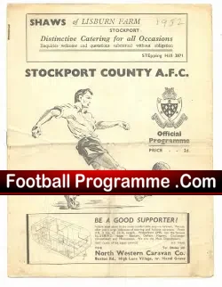 Stockport County v Hartlepool United 1952