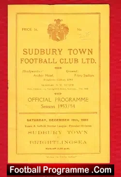 Sudbury Town v Brightlingsea Town 1953
