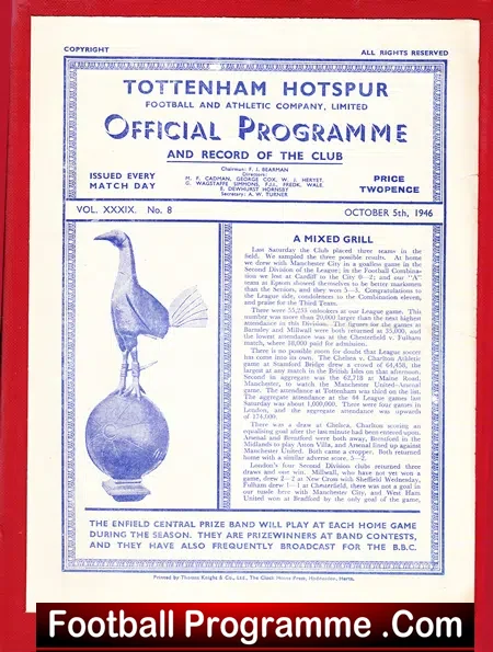 Tottenham Hotspur v Burnley 1946