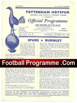 Tottenham Hotspur v Burnley 1956