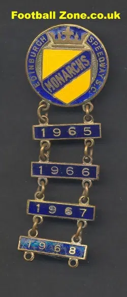 Edinburgh Speedway Badge 1965 + Year Bars