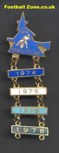 Ipswich Speedway Badge 1974 + Year Bars