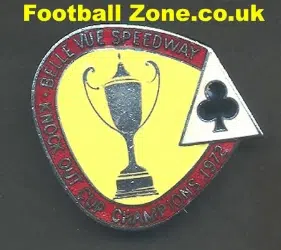 Belle Vue Aces Speedway Badge 1972 Knock Out Cup Winners