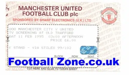 Manchester City v Manchester United 1995 – OT CCTV Ticket