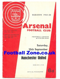 Arsenal v Manchester United 1965