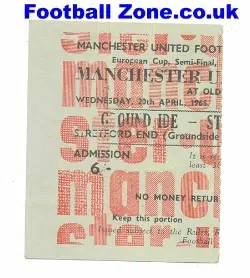 Manchester United v Partizan Belgrade 1966 - Euro Semi Final Tik