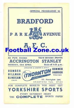 Bradford Park Avenue v Accrington Stanley 1956