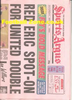 Sports Argus Newspaper 1994 Souvenir Man Utd v Chelsea