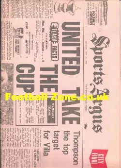 Sports Argus Newspaper 1985 Souvenir Man Utd v Everton