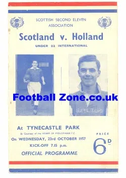 Scotland v Holland 1957 - U23 International - Autographed