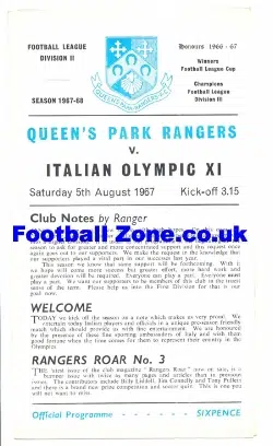 Queens Park Rangers v Italian Olympic X1 1967 - Italy