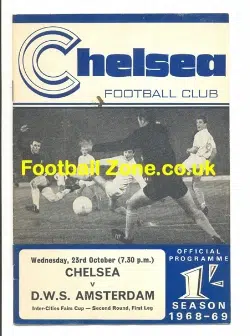 Chelsea v DWS Amsterdam 1968 – Fairs Cup Match Dutch