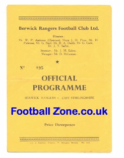 Berwick Rangers v East Stirlingshire 1959 – 1950s