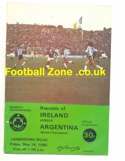 Ireland v Argentina 1980