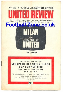 AC Milan v Manchester United 1969 – Semi Final – TV Relay OT